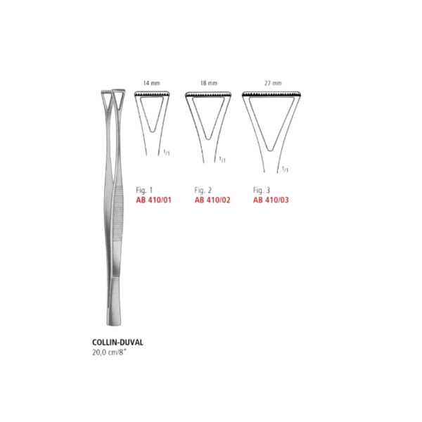 PINZA PARA AGARRAR/COGER _COLLIN/DUVAL 14 MM/20CM_ AB 410/01-NOPA
