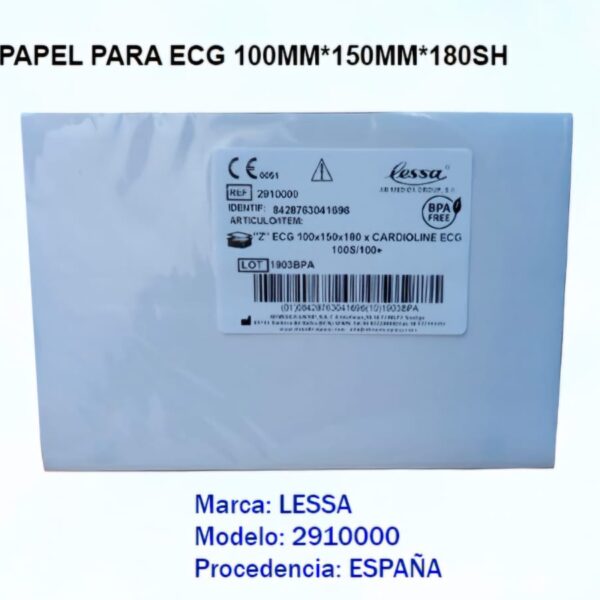 Papel para ECG Z_100mm*150mm_180 Hojas/ 10 Block_Lessa -España