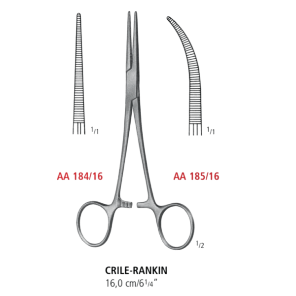 PINZA HEMOSTATICA CRILE-RANKIN CURVA 16 CM_AA 185/16-NOPA