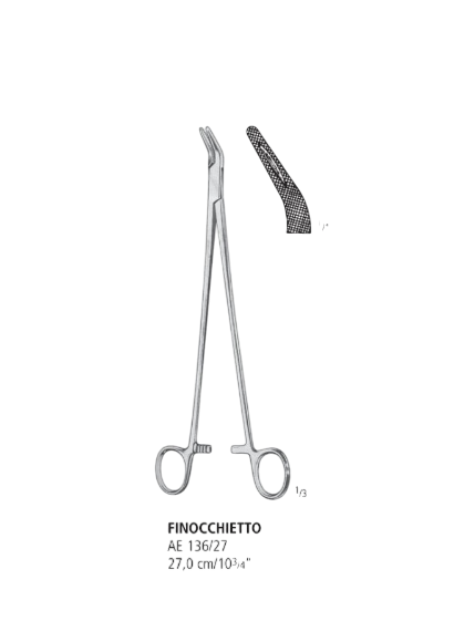 PINZA PORTA AGUJA FINOCCHIETTO CRV.C/RANURA 27,0 CM_AE 136/27 -NOPA