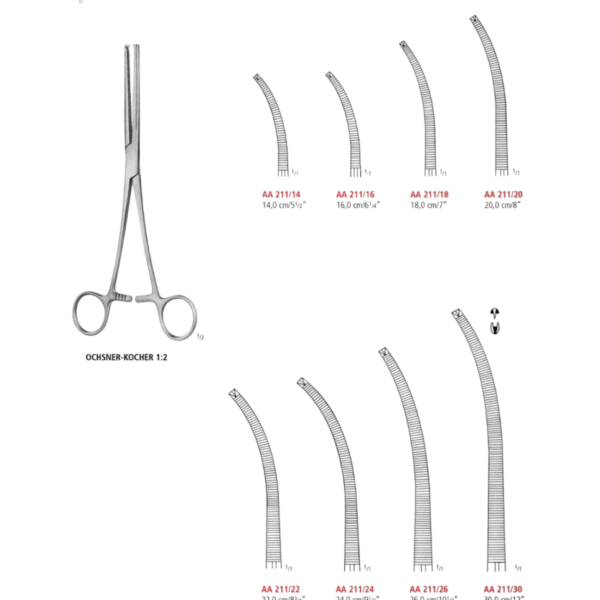 PINZA OCHSNER KOCHER CURVA C/D 1:2_14 CM AA 211/14 NOPA