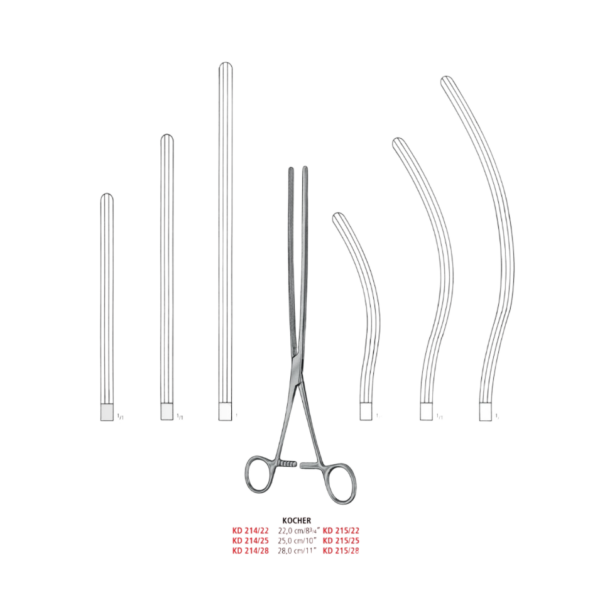 PINZA CLAMPS ESTOMACALES/INTESTINALES CURVA 22 CM KD 215/22-NOPA