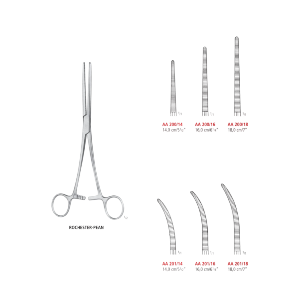 PINZA HEMOSTATICA ROCHESTER PEAN CURVA 14 CM AA 201/14-NOPA