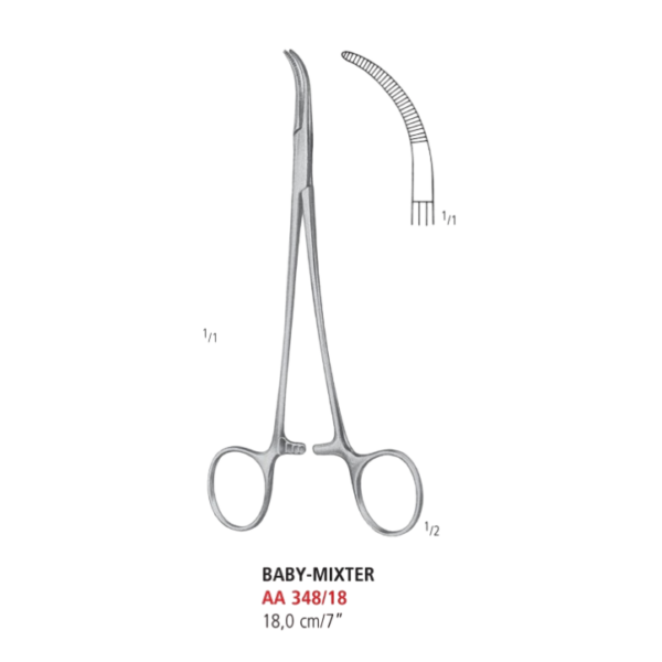 PINZA PREPARACION BABY MIXTER 18 CM AA 348/18-NOPA