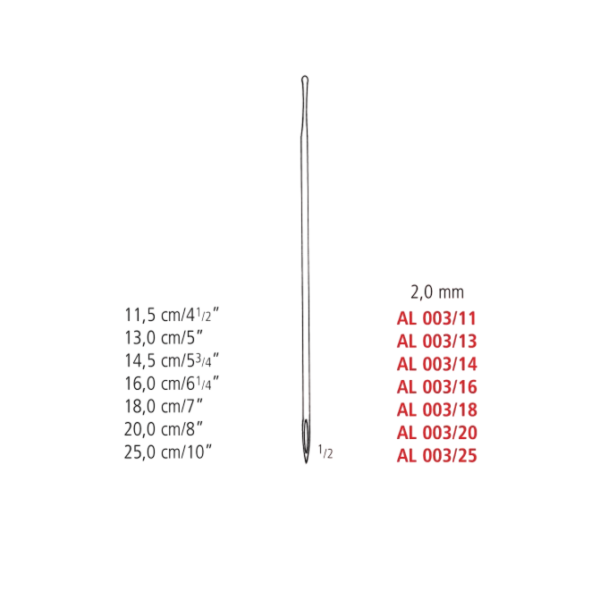 SONDA/ESTILETE ABOTONADO CON OJO 11 CM AL 003/11-NOPA