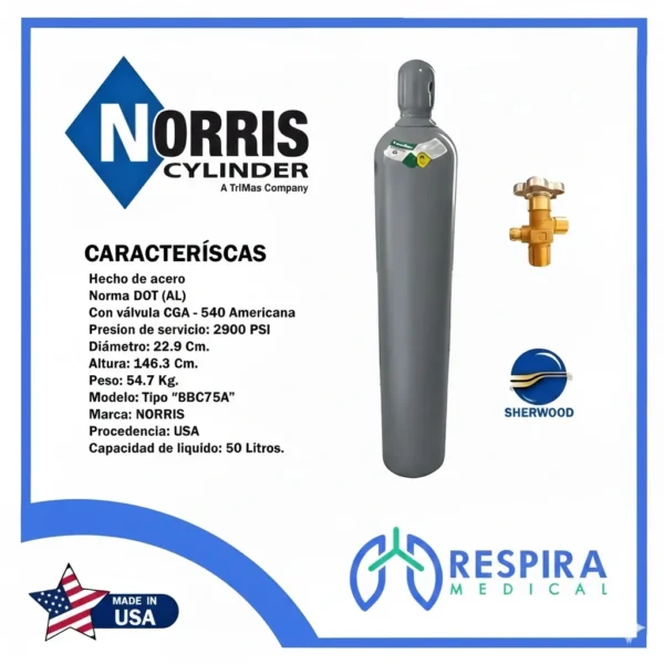 Balon/ Cilindro de Dioxido de Carbono CO2 NORRIS_USA_10m3/30kg