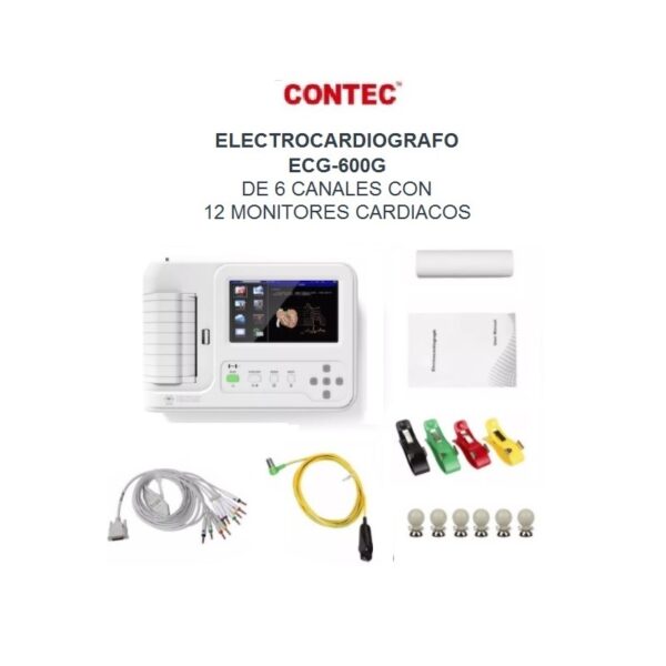 Electrocardiógrafo ECG600G de 6 Canales y 12 Derivaciones_Contec