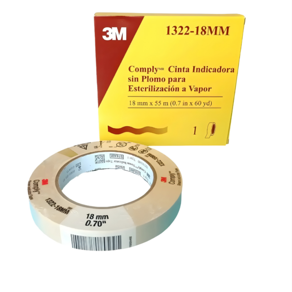 Cinta Indicadora Esterilización a Vapor 18mm x 55 mt_3M