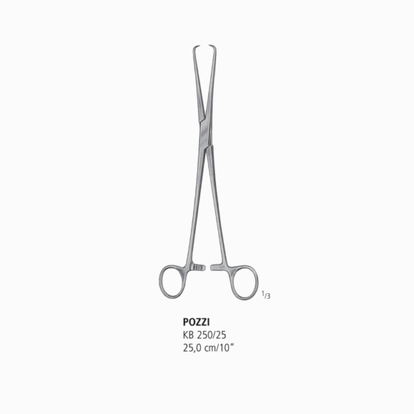 Pinza Pozzi_Cuelllo Uterino Recto 25cm KB 250/25_NOPA
