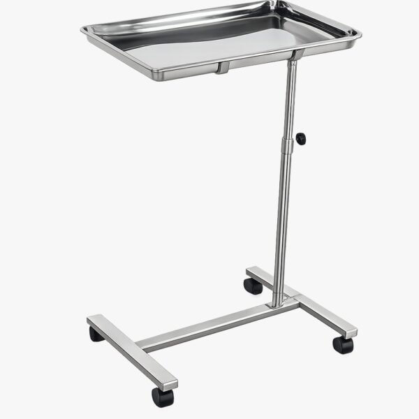 MESA DE MAYO REGULABLE - ACERO INOXIDABLE - ESTRUCTURA DE ACERO CROMADO