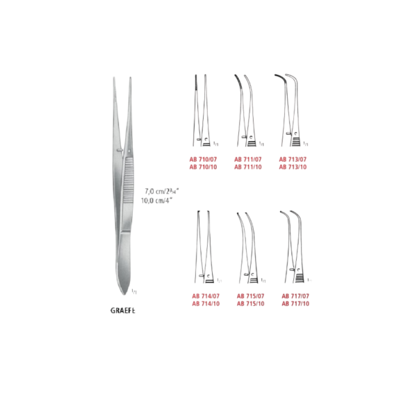 PINZA GRAEFE P/IRIS CURVA 1 X2D 10 CM AB 715/10-NOPA