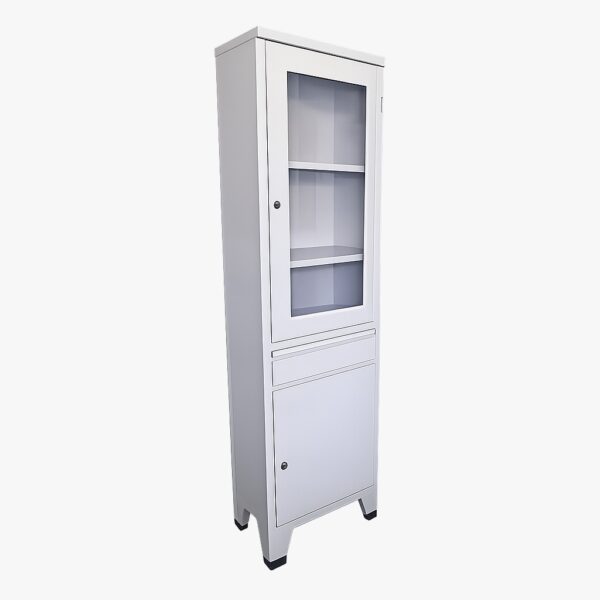 VITRINA BLANCA METÁLICA DE 1 CUERPO C/LLAVES _ 40x173 cm
