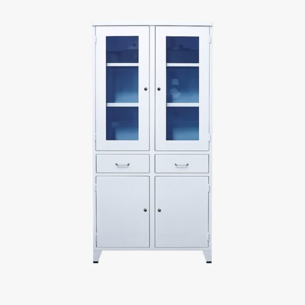 VITRINA BLANCA METÁLICA DE 2 CUERPOS C/LLAVES _ 80x173 cm