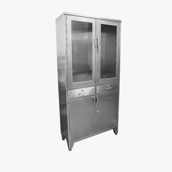 VITRINA DE ACERO 2 CUERPOS_INOX