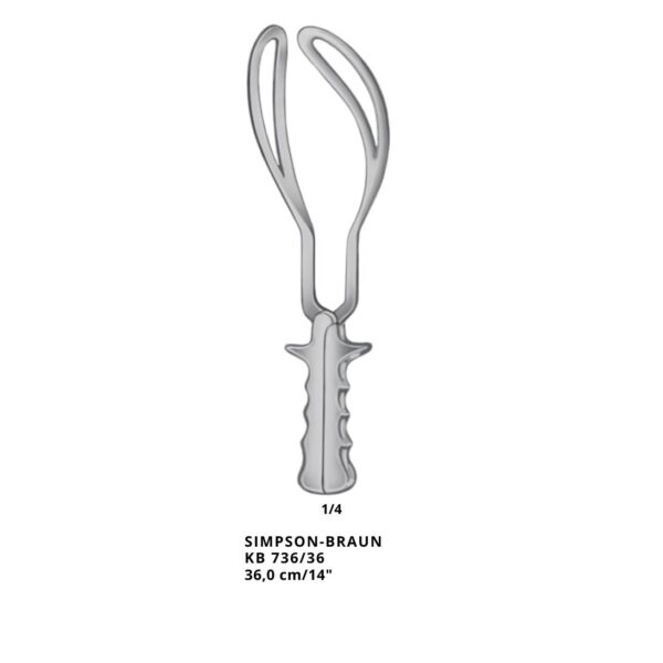 FORCEPS OBSTETRICO SIMPSON BRAUN_36CM_KB 736/36-NOPA
