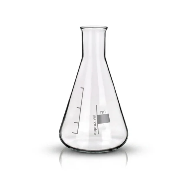 MATRAZ ERLENMEYER DE VIDRIO BOCA  ANCHA BOROSILICATO 1000ml CAJA X 100und - GIARDINO