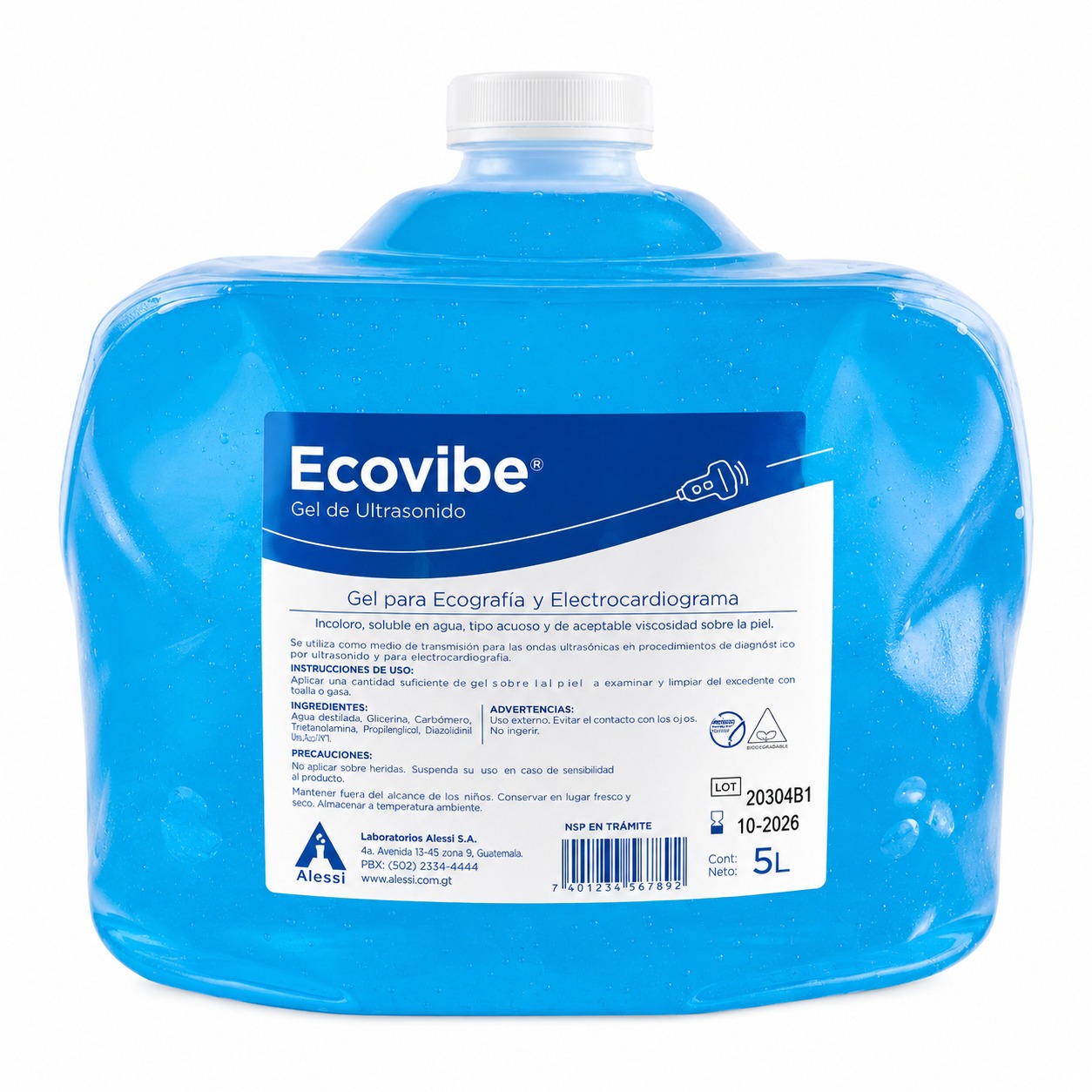 Gel de Ultrasonido y EKG Celeste_ECOVIBE 5L-ECOVIBE